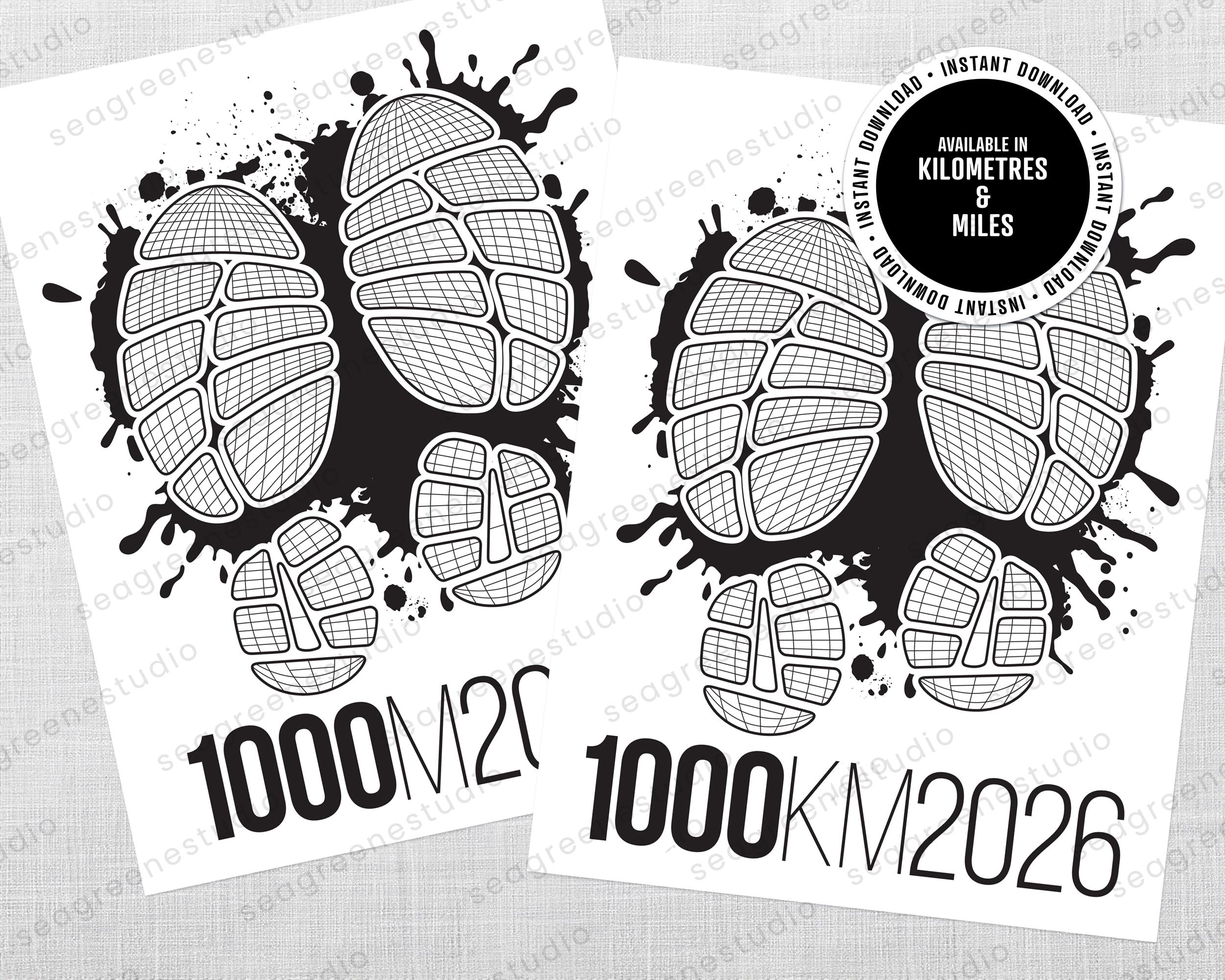 2026 Run Tracker Printable: 1000 Mile/km Challenge (PDF) - Etsy