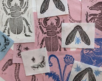 Mini Mystery Nature Patches - 2 patches per purchase - Beetles, Worms, Rats, Maple Seeds - Crafty Stocking Stuffer
