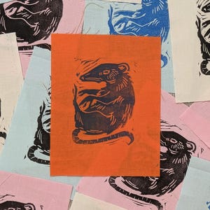 Rat Patch - Handprinted Blockprint Patches - Quilting Cotton - Pick your color