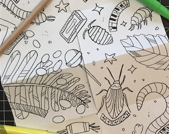 Digital Download - Sweets & Bugs Coloring Sheet
