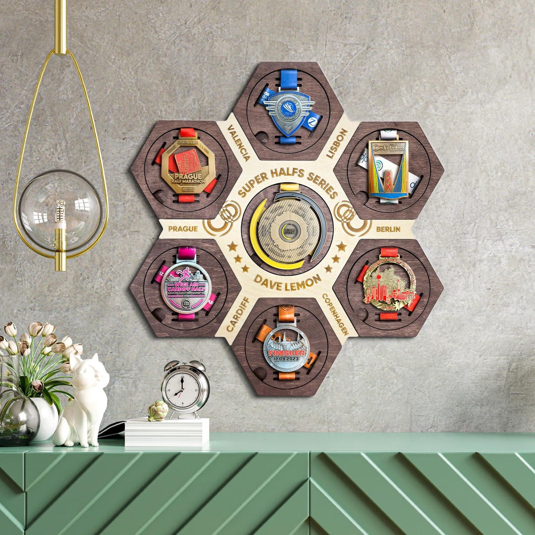 Superhalfs Finisher Medal Display Holder Lisbon Berlin Copenhagen 