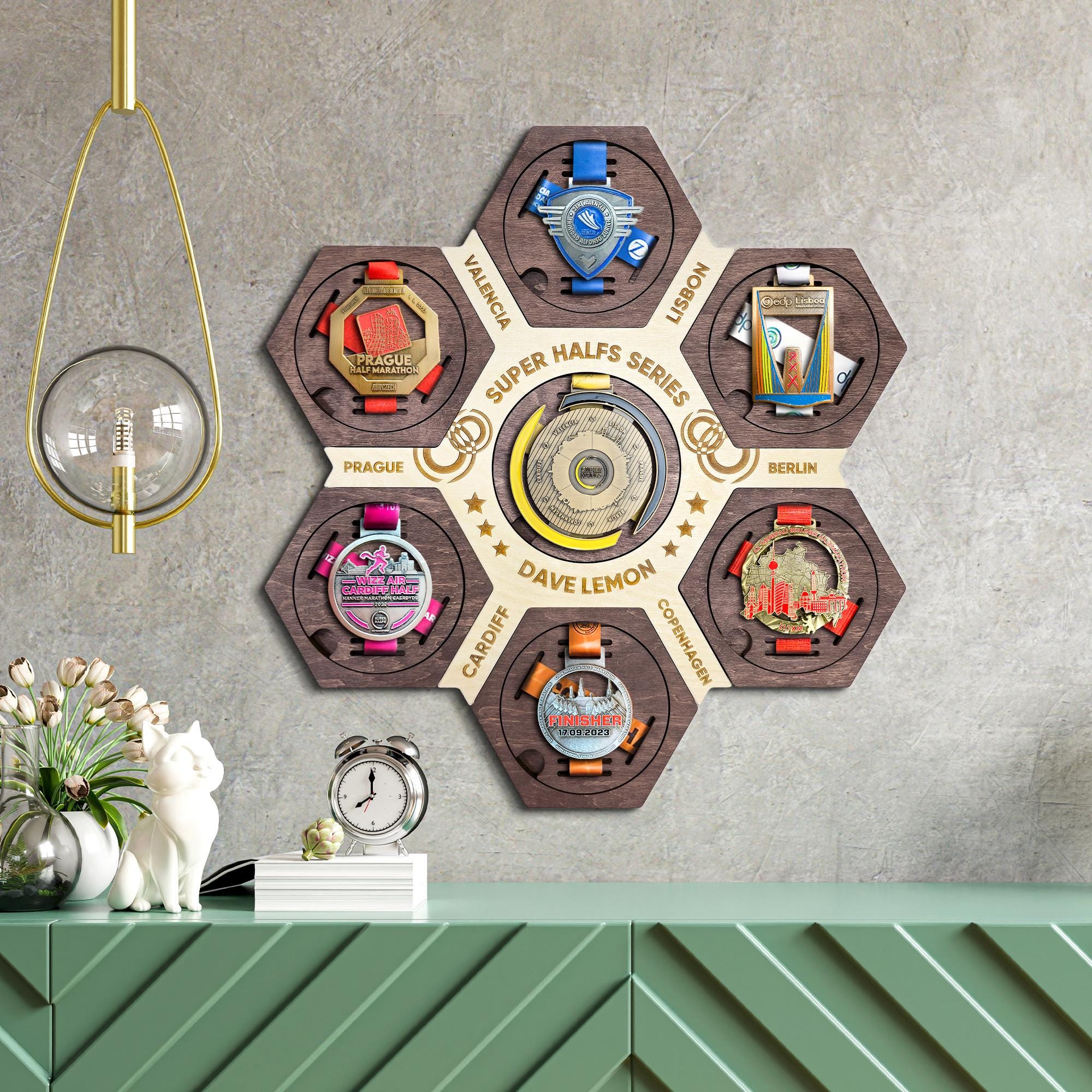 Superhalfs Finisher Medal Display Holder - Lisbon, Berlin