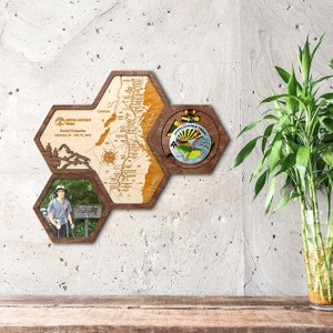 Berglandschap - The Appalachian Trail-medaillehouder met personalisatie Routekaart - mannelijke of vrouwelijke bergreiziger - medaillelijst