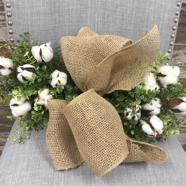 BEST SELLER! Cotton, Burlap, and Greenery Swag by The Chattanooga Wreath Company