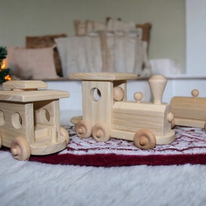 Train Set Wood, Large Handmade Wooden Train Sets, USA Grown Wood, Handmade Train & Toys For Kids, Sensory Toy, Christmas Train Set, grandson