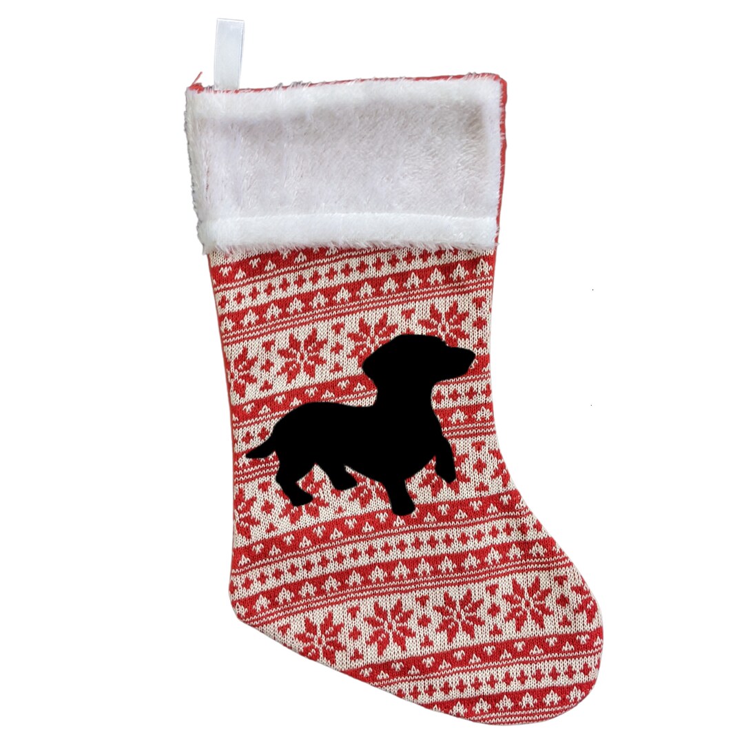 Dachshund Christmas Stocking, Personalized With Dog's Breed Pet Gift