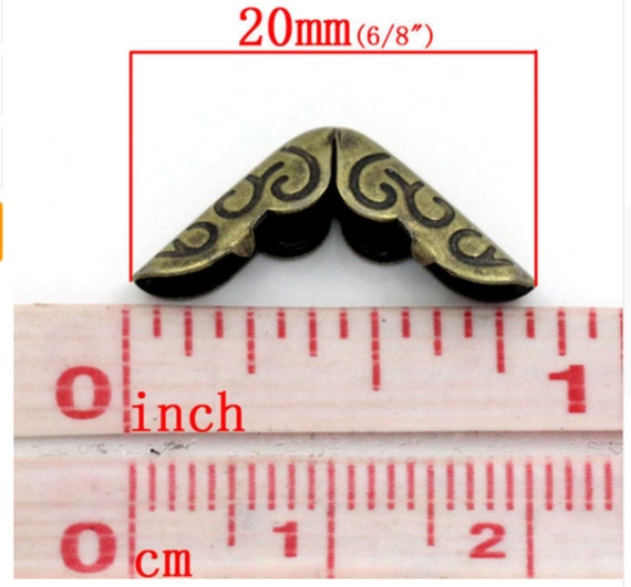 30 Stück Vintage Bronze Schmuck Box aus Holz Möbel Ecken DIY Deko