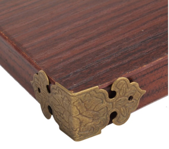 Elegante Joyería Caja álbumes de recortes Escritorio De Madera Estuche Protector Protector de Esquina