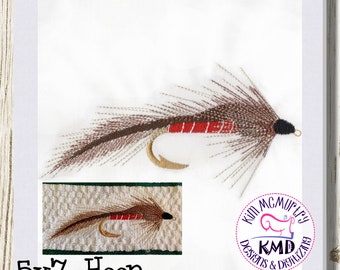 Embroidery Fishing Fly 1 Large: Size 5x7, Instant Download, Exclusive KMDemb Machine Embroidery Design