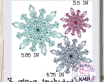 Embroidery Snowflake1 Multi Size, Instant Download, Exclusive KMDemb Machine Embroidery Design