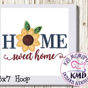 Embroidery Exclusive Applique Sunflower Home Sweet Home: Size image 1
