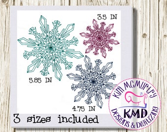 Embroidery Snowflake1 Multi Size, Instant Download, Exclusive KMDemb Machine Embroidery Design
