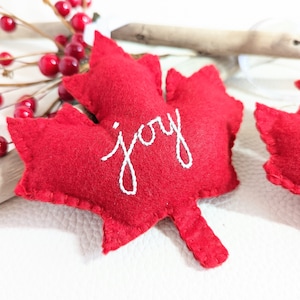 Canada Maple Leaf Ornament - Joy Canada Maple Leaf // Christmas Ornament // Canadian Ornament //Christmas Gift