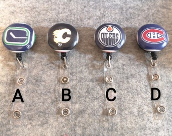 Canadian Hockey Sports Team Retractable Badge Reel - 1.25"