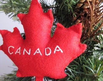 Canada Maple Leaf Ornament - Canada Maple Leaf // Christmas Ornament // Canadian Ornament //