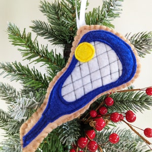 Lacrosse Canadian Felt Christmas tree ornament // Lacrosse stick ornament