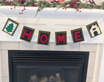 HOME Felt wall banner // Christmas banner // Wall hanging felt decoration