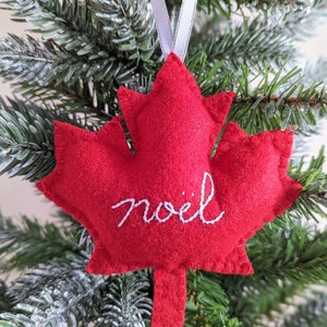 Canada Maple Leaf Ornament - NOEL Canada Maple Leaf // Christmas Ornament // Canadian Ornament //Christmas Gift