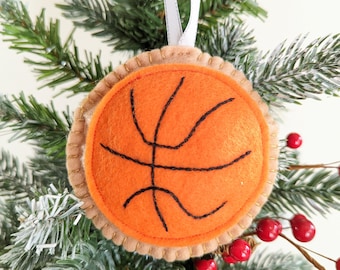 Basketball Orange Felt Christmas Tree Ornament