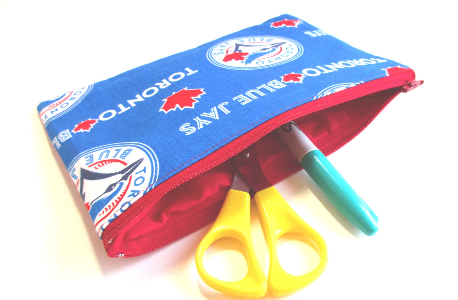 Toronto Blue Jays Fabric Pencil Case // Baseball Pencil Case Etsy