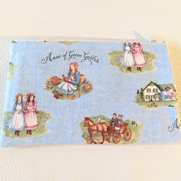 Anne of Green Gables Zipper Fabric Pouch // Anne Shirley Fabric Zipper pencil pouch