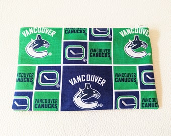 Vancouver Canucks Fabric Zipper Pencil Case // Hockey Team Gift