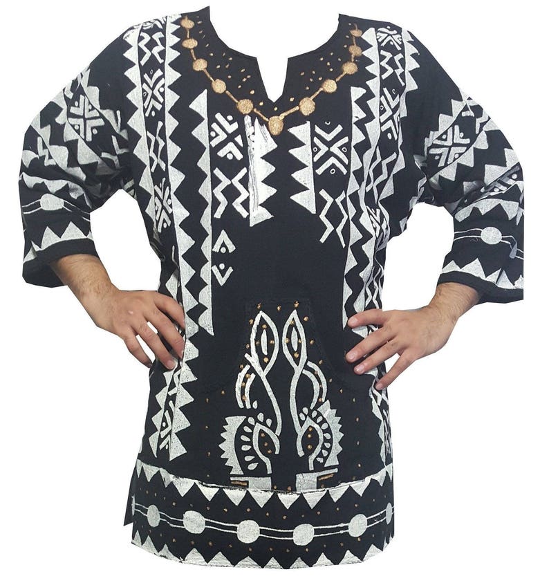Vintage Men's Dashiki Shirt African Mud Cloth Hippie Etsy