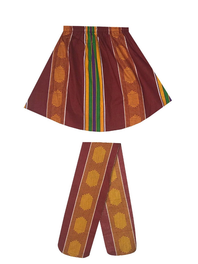 BLACK HISTORY MONTH Girls African Wax Skirt Ankara Print Vintage Kid Sizes 2T to 5T One Size Kente Print
