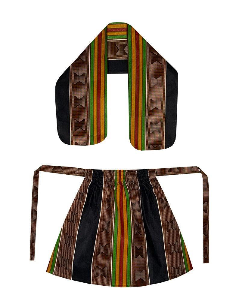 BLACK HISTORY MONTH Girls African Wax Skirt Ankara Print Vintage Kid Sizes 2T to 5T One Size Kente Print