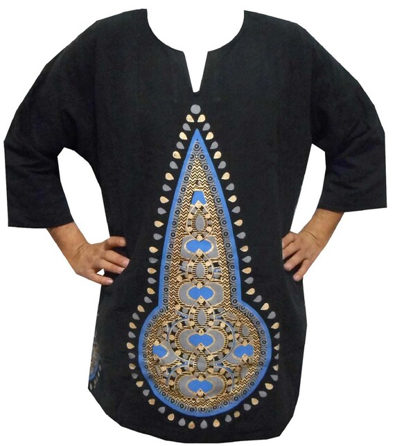 African Men's Mud Cloth Dashiki Shirt 