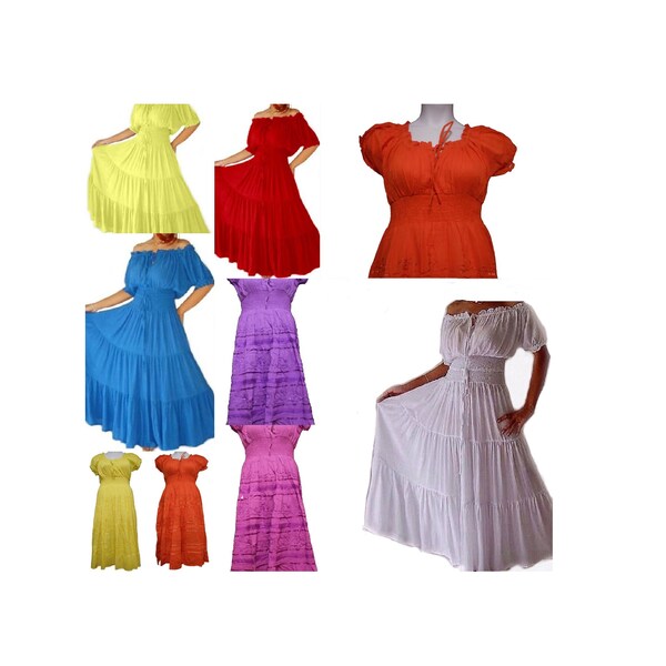 White Peasant Dress Etsy