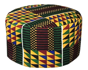 African Clothing Traditional Kent Kofi Hat Cap Kufi  P12 Black Green Red Blue Size 53 54 55 56 57 58 59 60 61 62 63 64 cm