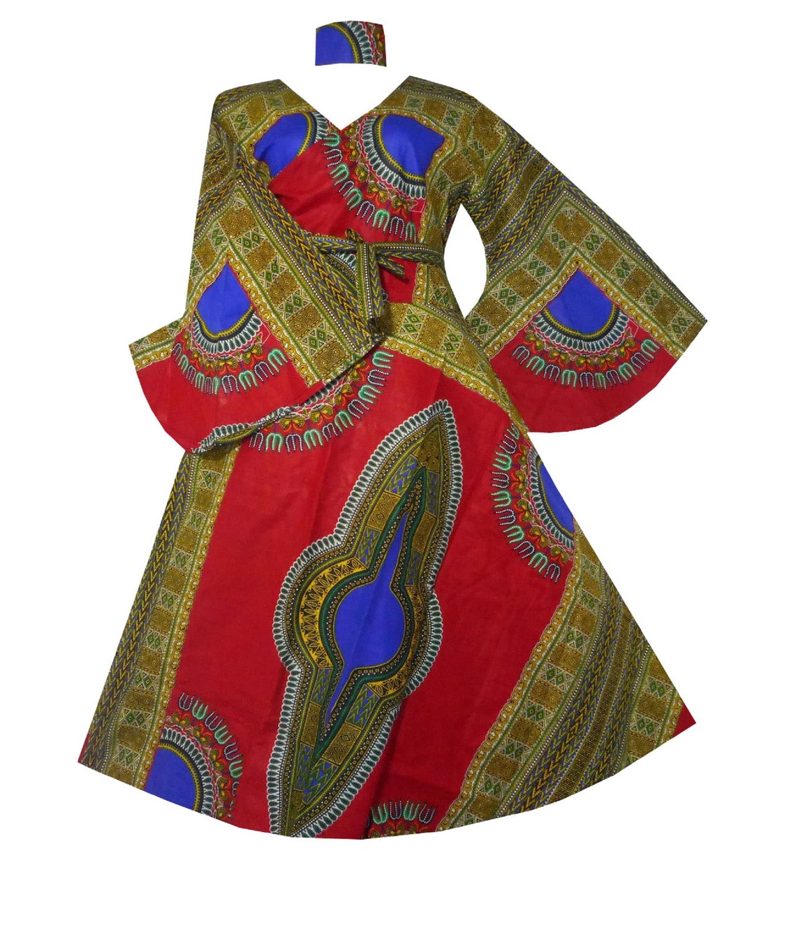 African Women Wrap Around Dress Dashiki Kente Print Maxi Long - Etsy
