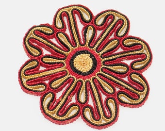 Vintage 60s tablemat for pots made of bast