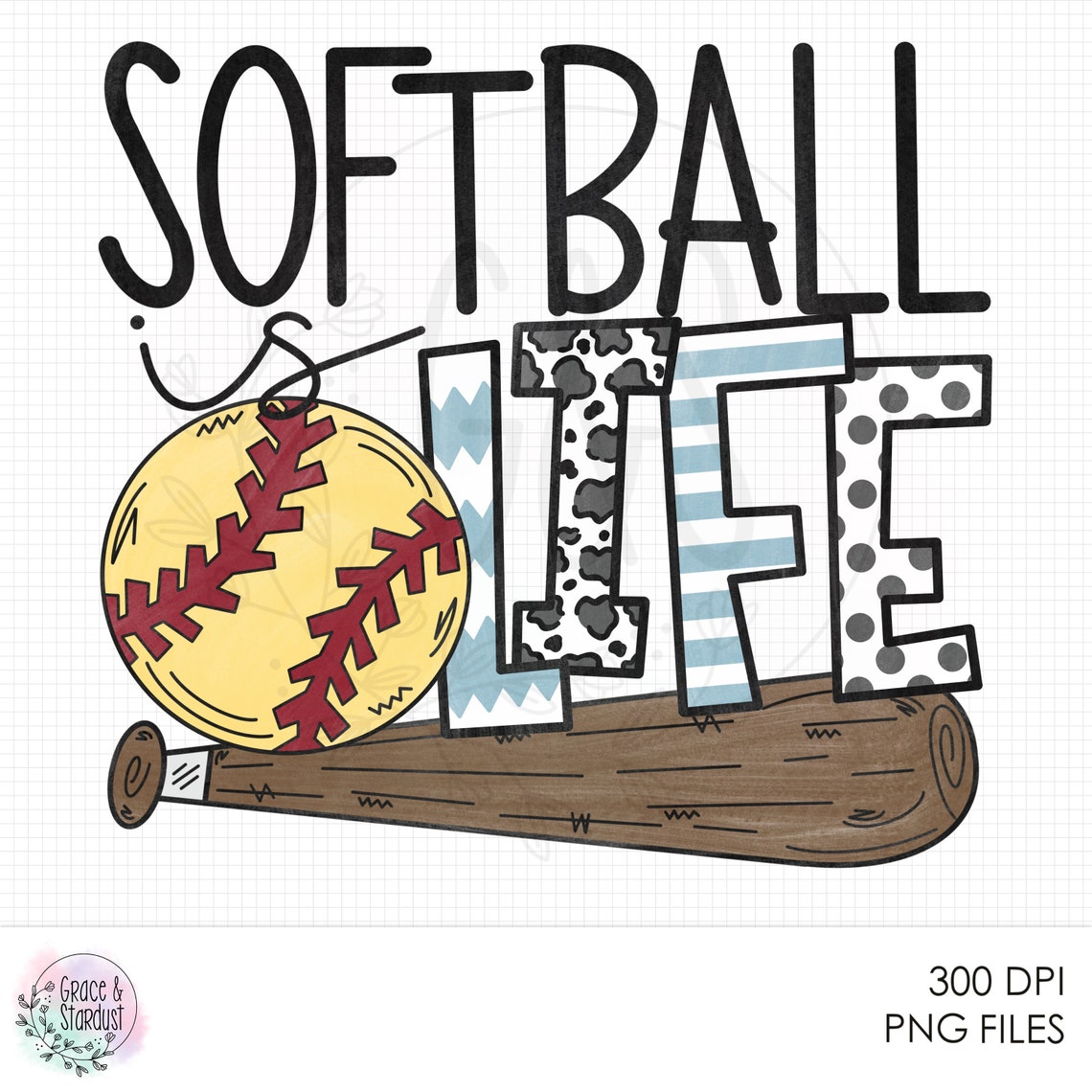 Softball Is Life Sublimation Design Softball Is Life PNG Etsy