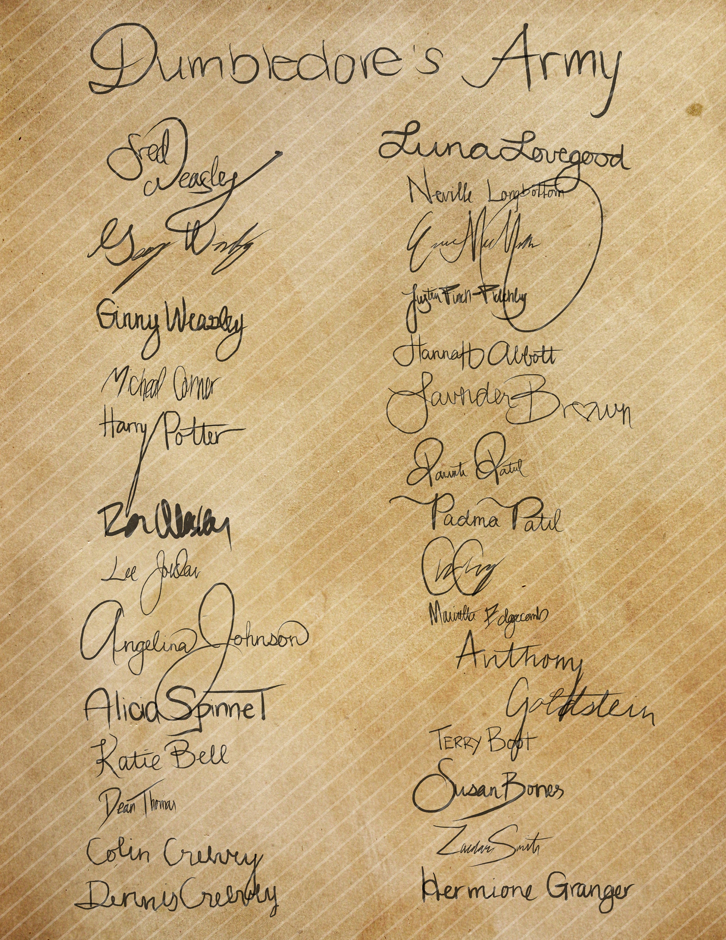 Wizard Army Sign-up Sheet - Signature Page - Etsy