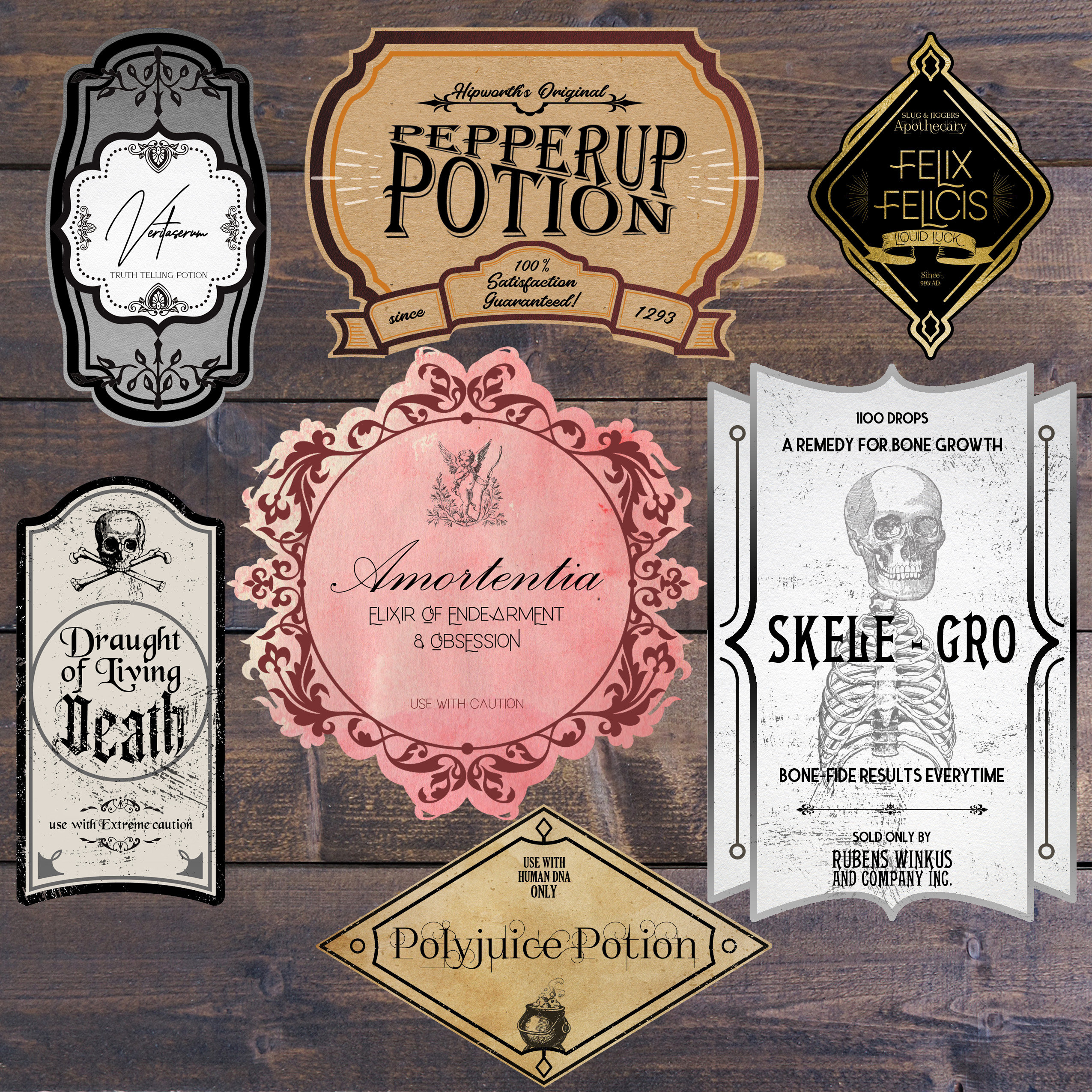 Inspired by Harry Potter- Set of 4 Potions