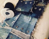 Adult LACED UP DENIM Choker, corset choker, Denim choker, jean choker ,kim kardashian,chokers, choker necklace, suede choker, lace choker,