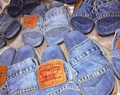Levis denim sldes. Levis pool slides, denim slides, jean pool slides, Unicorn Denim Slides