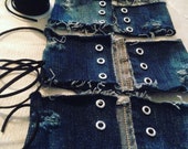 Toddler LACED UP DENIM Choker, corset choker, Denim choker, jean choker ,kim kardashian,chokers, choker necklace, suede choker, lace choker,