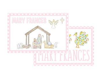 Personalized Christmas and Thanksgiving placemat