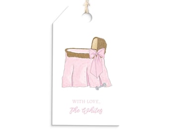 Baby bassinet personalized hang tags