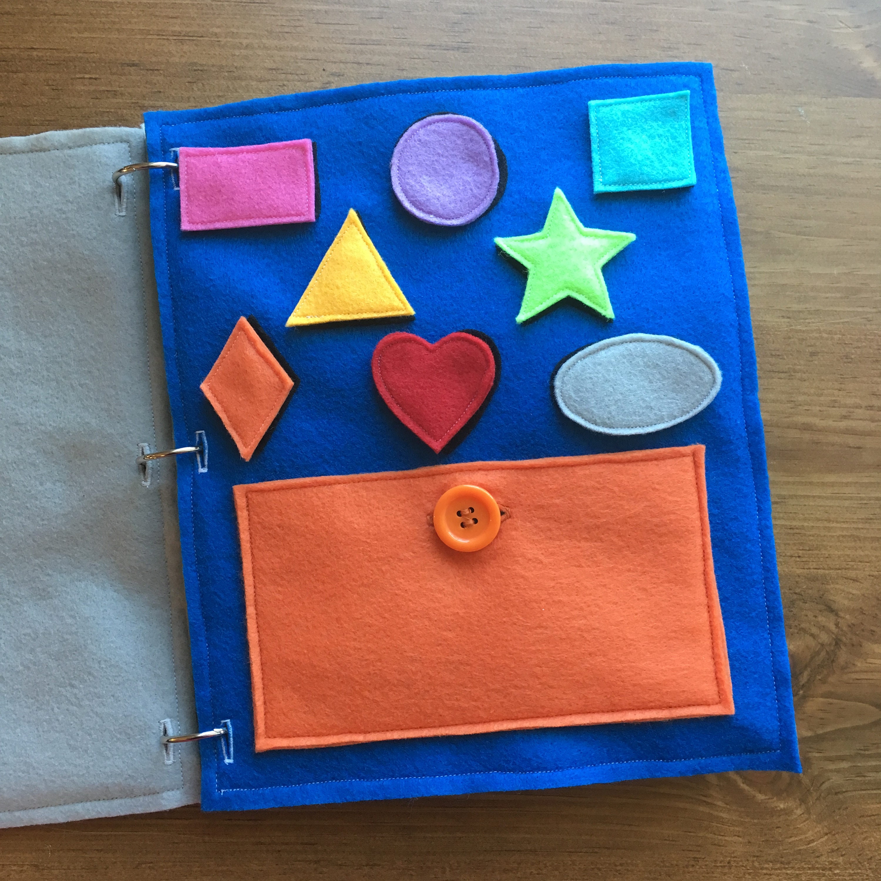 Shape Matching Quiet Book Page Learning Shapes Quiet Book Etsy