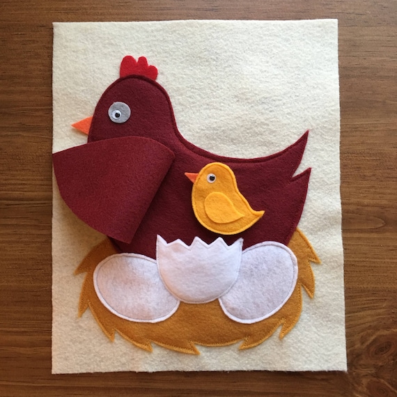 Quiet book Chick with baby reusable coloring quiet book page for kids QB193