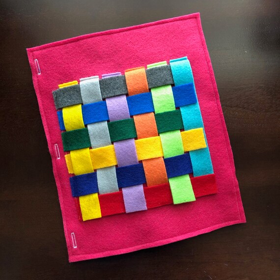 Weaving Quiet Book Page Toddler Activity Quiet Time Travel Etsy