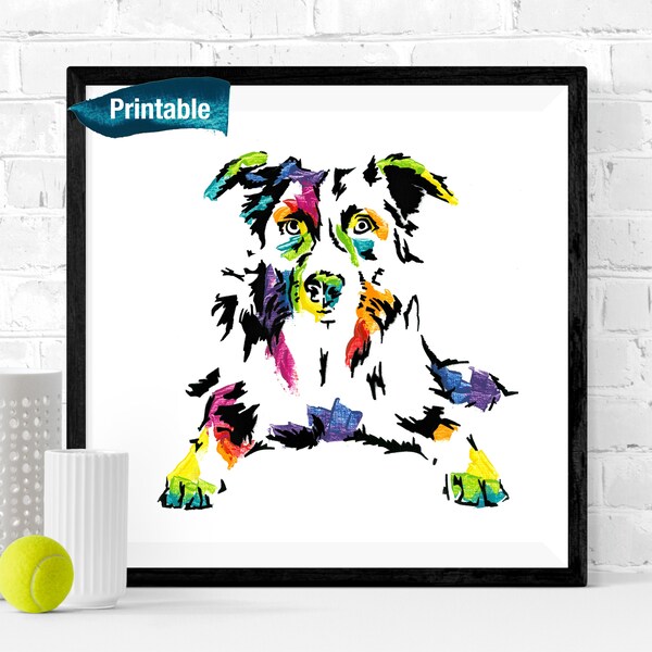 Abstract Dog Art Etsy