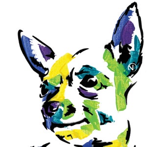Rainbow Chihuahua Portrait//Printable//Bright Colours//Animal | Etsy