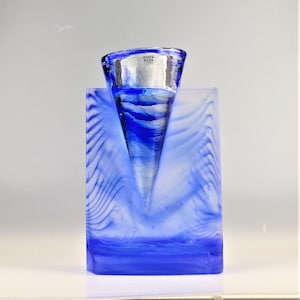 Vintage Kosta Boda Kjell Engman Kerzenhalter aus Glas, Ice Age Serie, Schweden