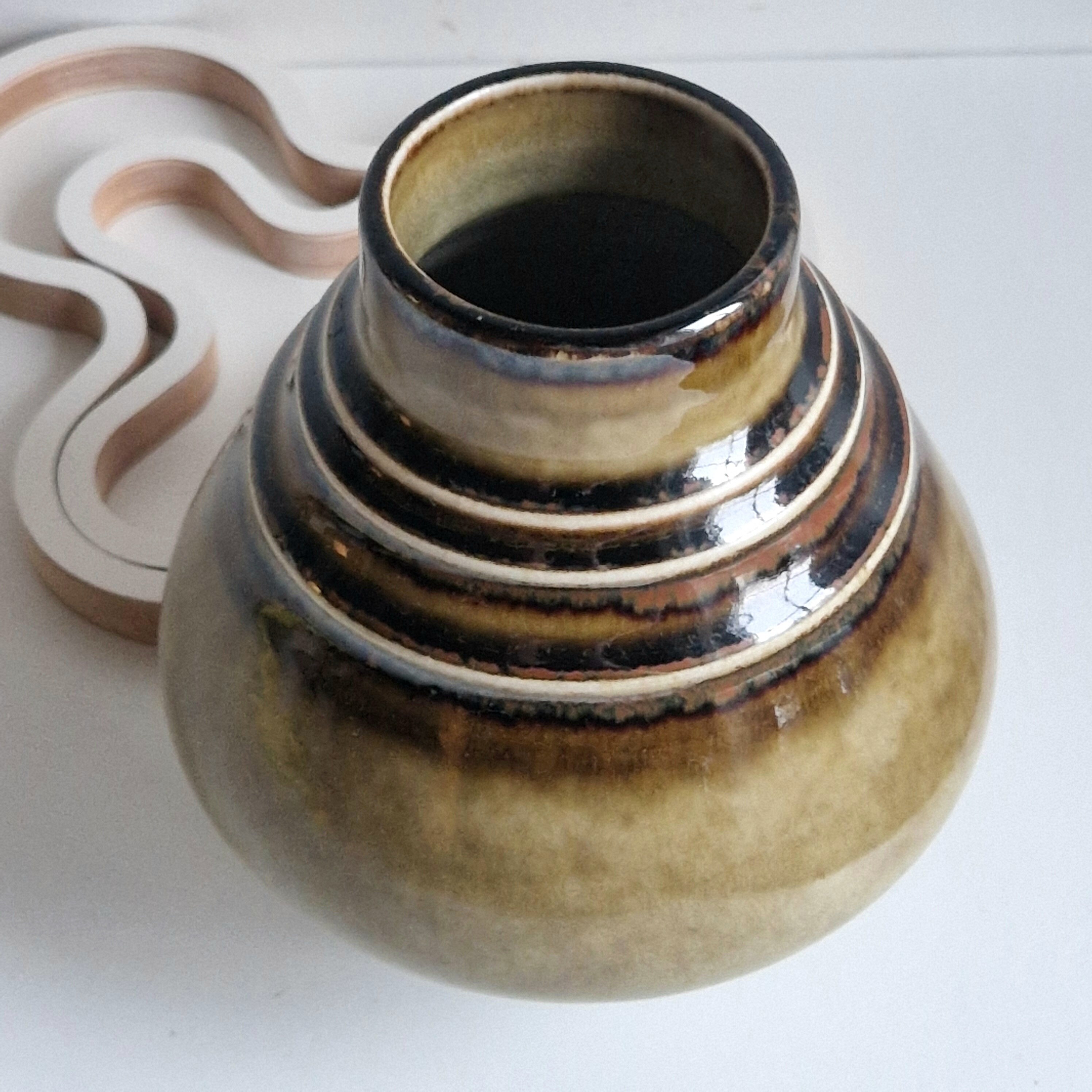 ヴィンテージ ロールストランド セラミック花瓶 - Olle Alberius 竹