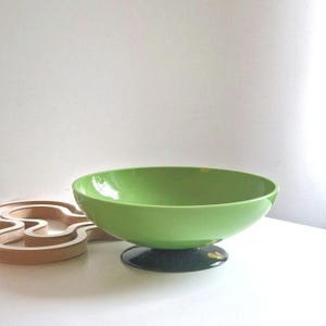 Vintage Afors, Sweden green glass bowl, legged